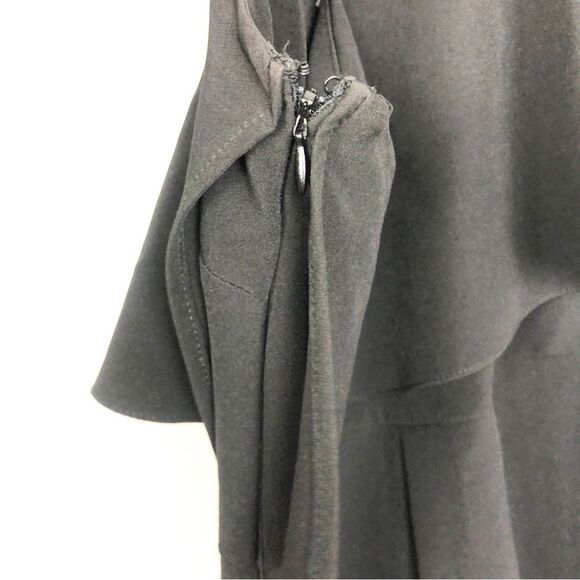 ASOS | Black Asymmetrical One Ruffle Shoulder Skinny Jumpsuit Women’s Size 2 - Picture 7 of 9